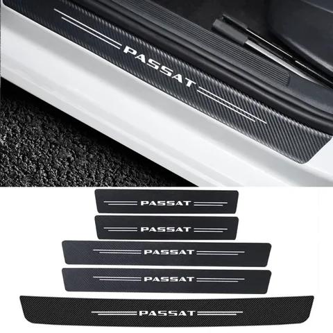 Автомобильная лента для защиты порога, наклейка на порог для Volkswagen VW Passat Badge B6 CC B5 B6 B7 B8 2022, защитные полосы для бампера багажника