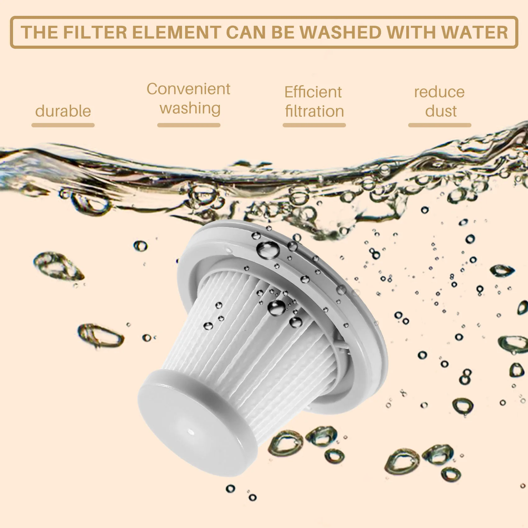 4 шт. беспроводной моющийся фильтр HEPA для пылесоса XIAOMI MIJIA