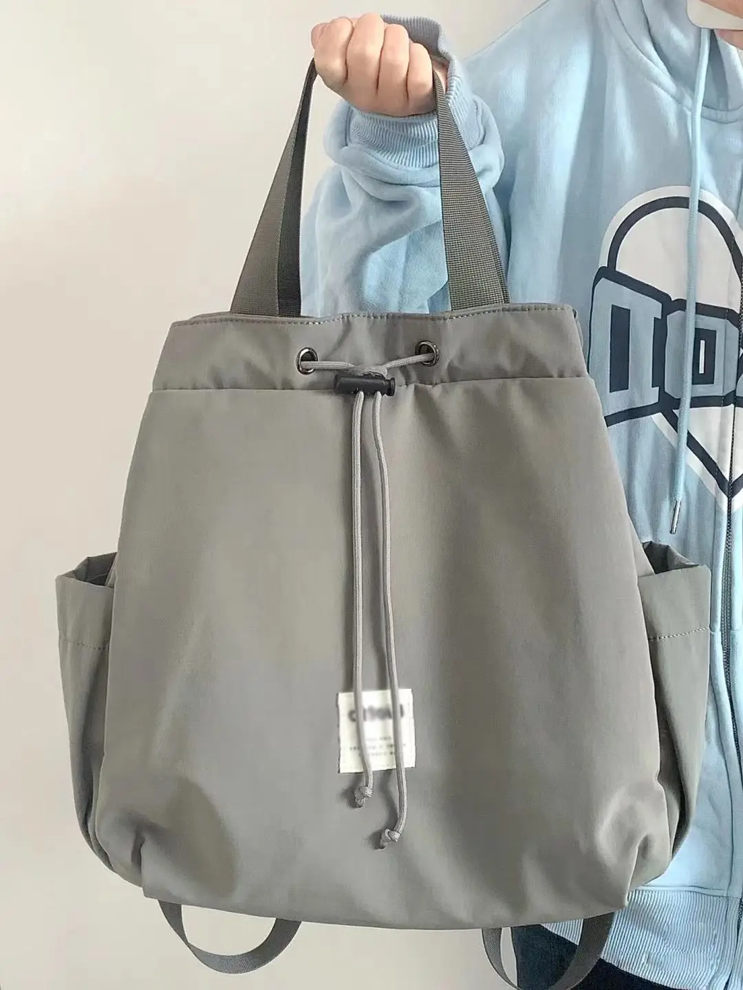 Backpack Large Capacity Sports And Leisure Bag Solid Color Versatile Schoolbag Student Backpack American Commuter Handbag Women