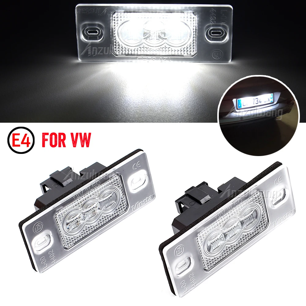 

2Pcs LED License Plate Light Number Plate Holder Lamp For Porsche Ceyenne 02-10 VW Touareg Tiguan Golf 5 5D touring Passat B5.5