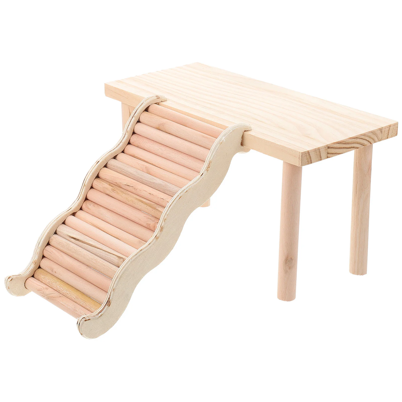 

1 Set of Hamster Playing Platform Wooden Ladder Toy for Small Pets Wooden Climbing Platform Toy