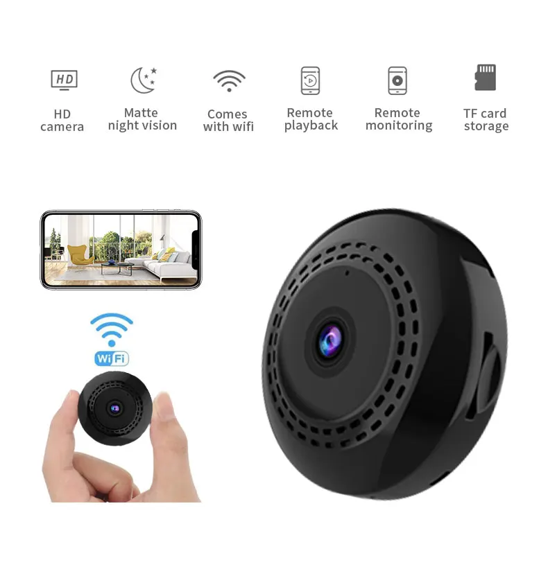 

C2 IP Camera Portable Wifi Webcam HD Camcorder Card Night Outdoor Sports Home Remote Monitor Recording Security Camera