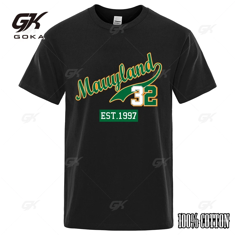 Marllyland 32 Est.1997 Уличная одежда с буквенным принтом мужские повседневные футболки