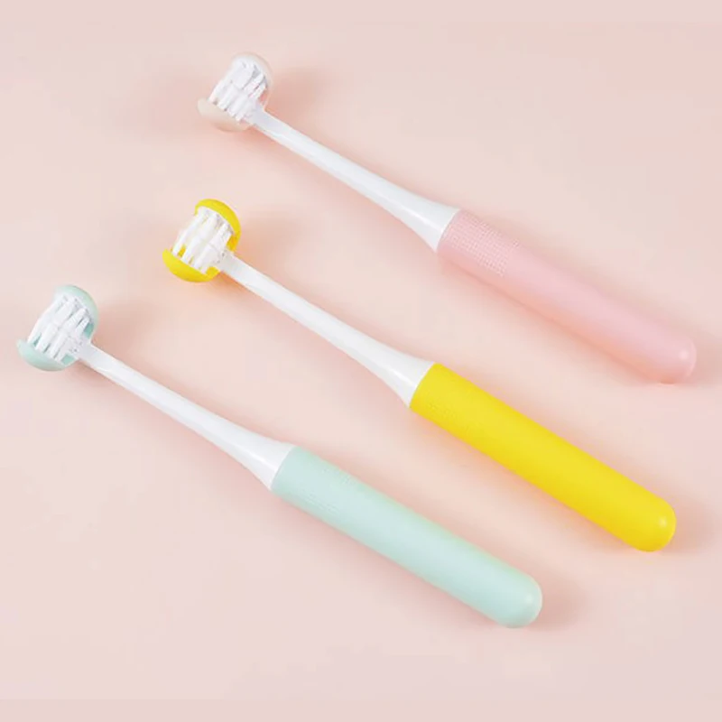 3D зубная щетка трехсторонняя U-образная с мягкой щетиной Силиконовая для ухода за