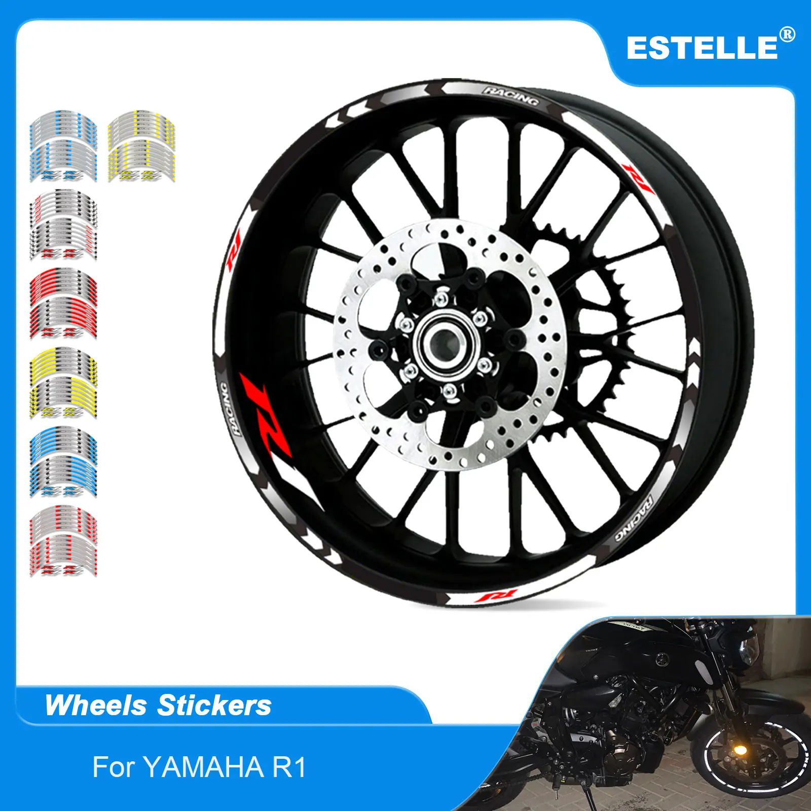 

Светоотражающие стикеры для мотоцикла YAMAHA YZF R1, все годы