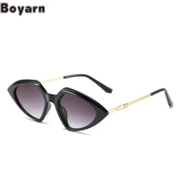 boyarn steampunk trend new small frame sunglasses fashion triangle ocean piece metal sunglasses personalized punk g