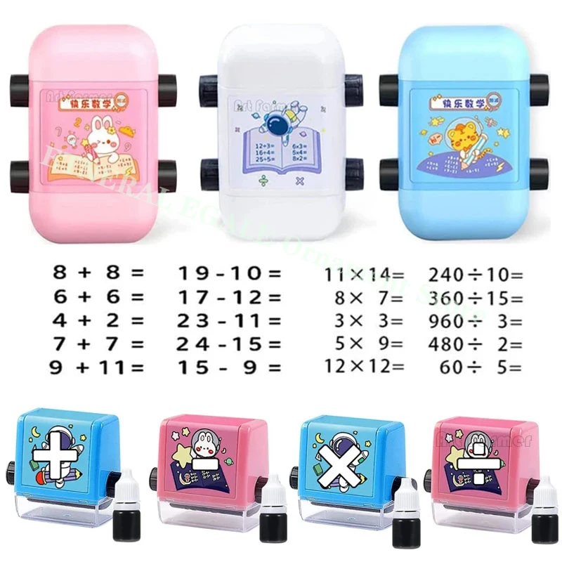 

Math Stamp Roller Addition Subtraction Multiplication Division Practice Digital Mathematical Operation Stamp Teaching Supplies