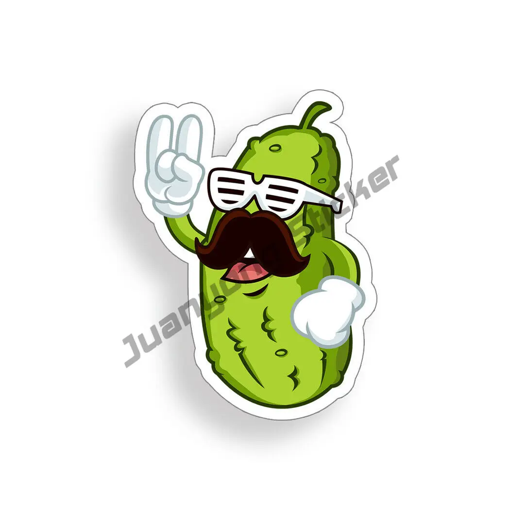 

PickleCar Stickers Funny Graffiti Mustache Laptop Tablet Car Vehicle Window Bumper Funny Food Decal Creative Sticker