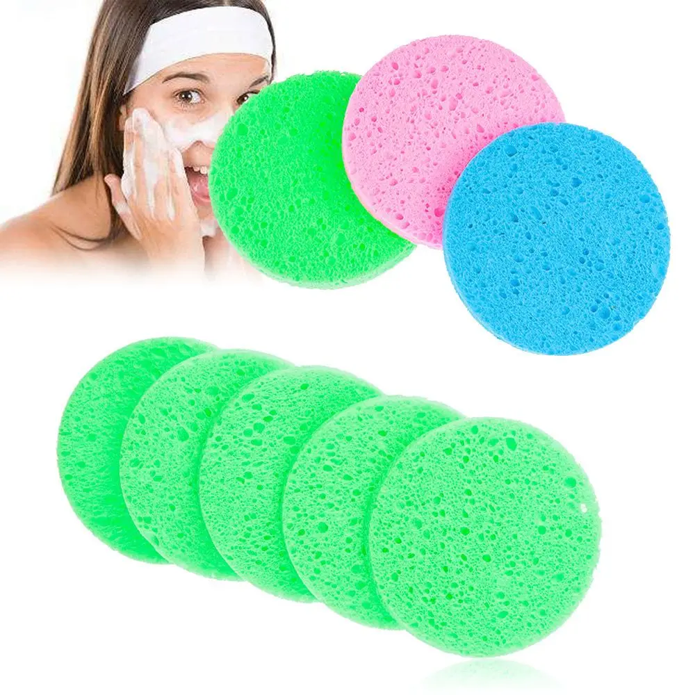 

5pcs/pack Natural Wood Pulp Sponge Cellulose Sponge Cellulose Sponge Facial Sponge Fashion Women Makeup Tool