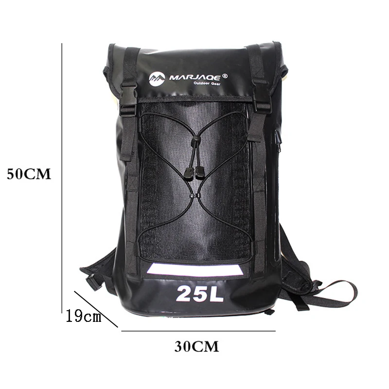 Waterproof Backpack 25L Heavy Duty Roll-Top Closure with Easy Access Side-Zippered Pocket for Swimming Boating Surfing Rafting