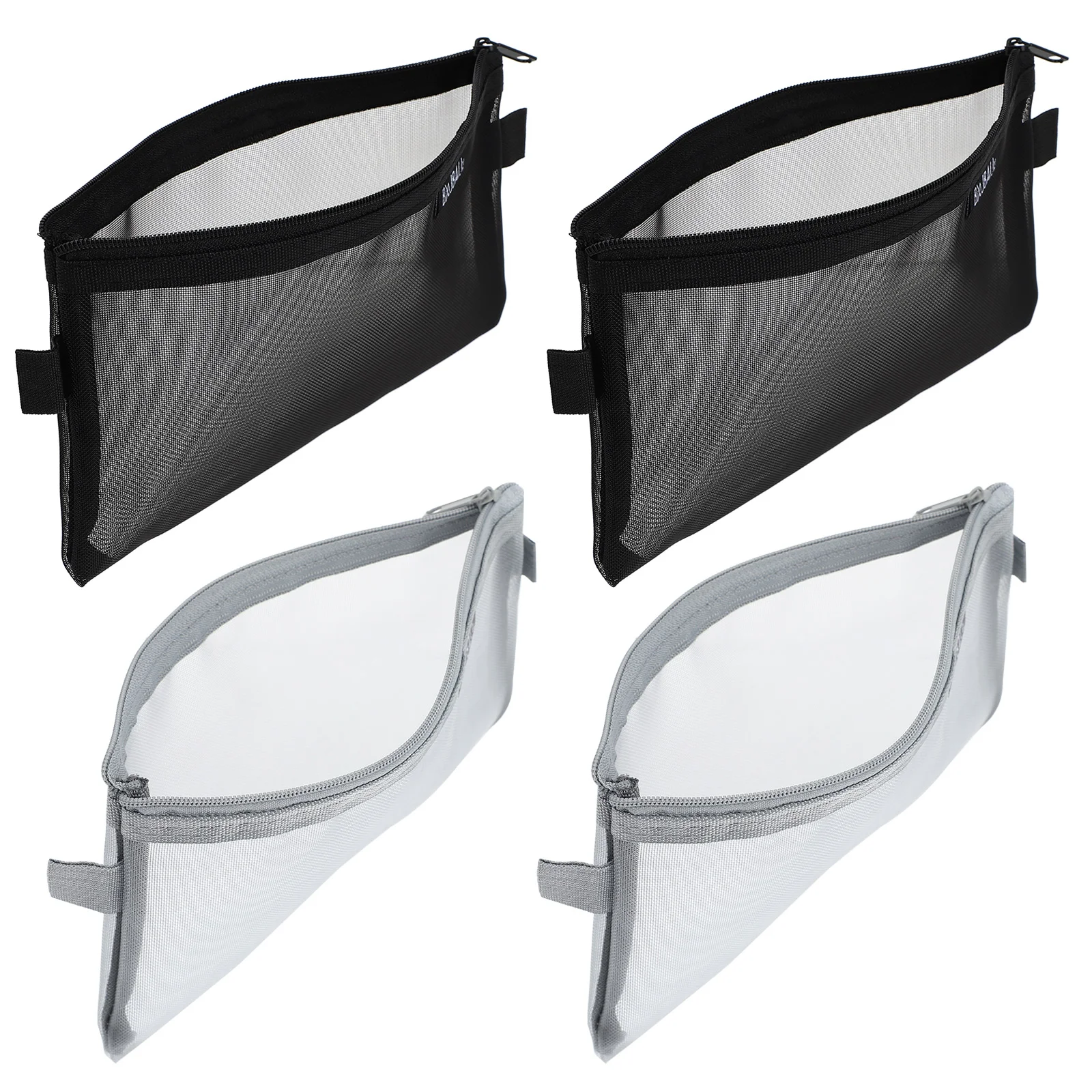 

4pcs Pen Bags Good Durable Fine Transparent Pen Bags Zippered File Pockets Test Pen Storage Bags