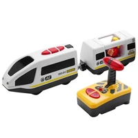 remote control electric train compatible with wooden train track toy