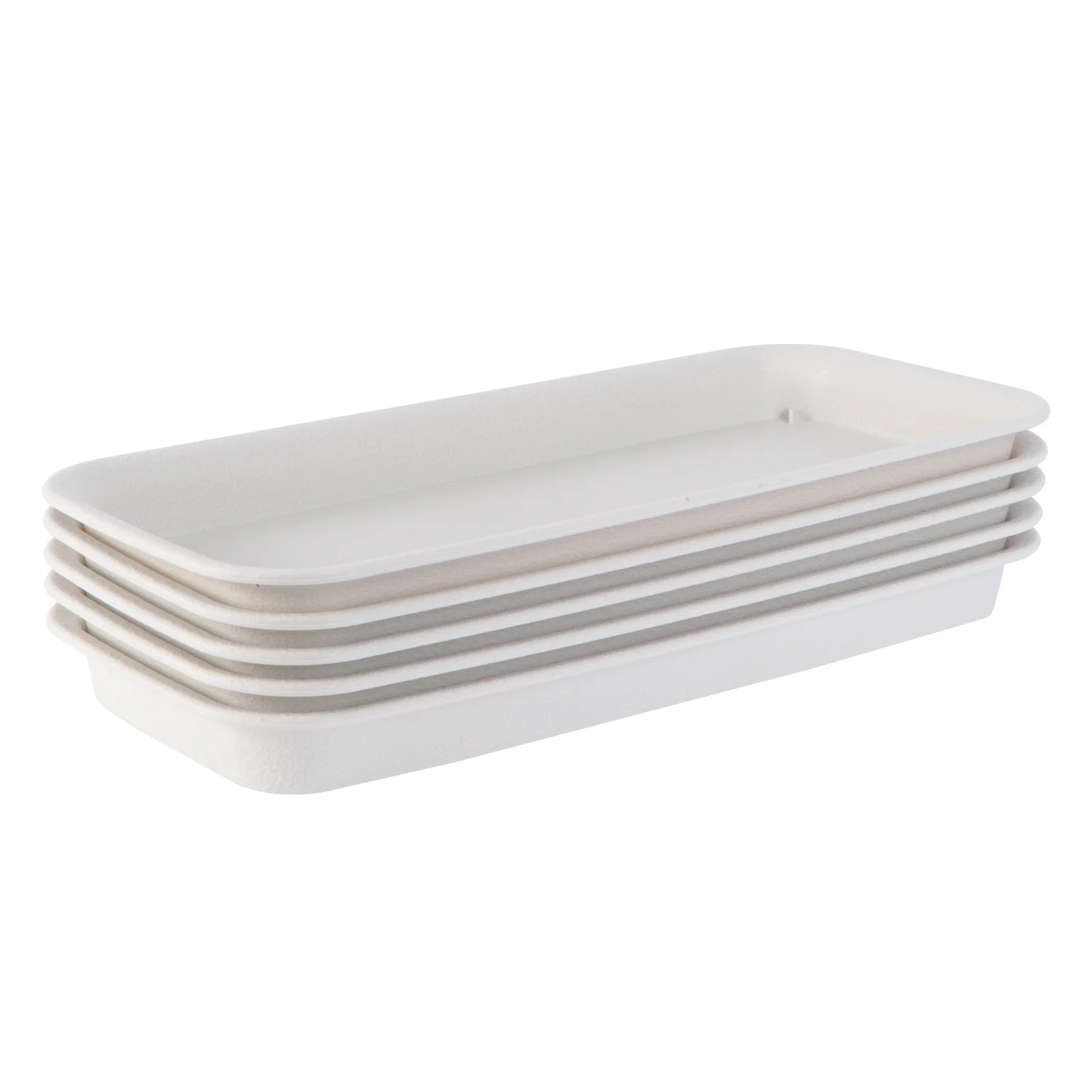 

5pcs Plastic Flower Pot Tray Preservative Breathable Degradable Water Saving Drought Resistance Light Transmission Rectangular