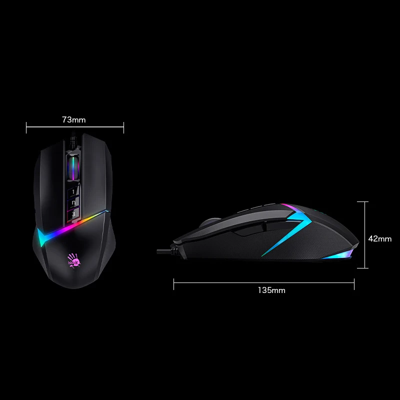 Игровая мышь A4TECH Bloody W60MAX, 15-зонная RGB-анимация, предварительно загруженные 5 световых эффектов RGB, частота отчетов 2000 Гц (art.: 3920cf3f7d4ef) - 3920cf3f7d4ef
