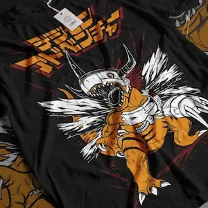 Металлическая серая футболка agumon рубашка Koromon wargraymon Botamon