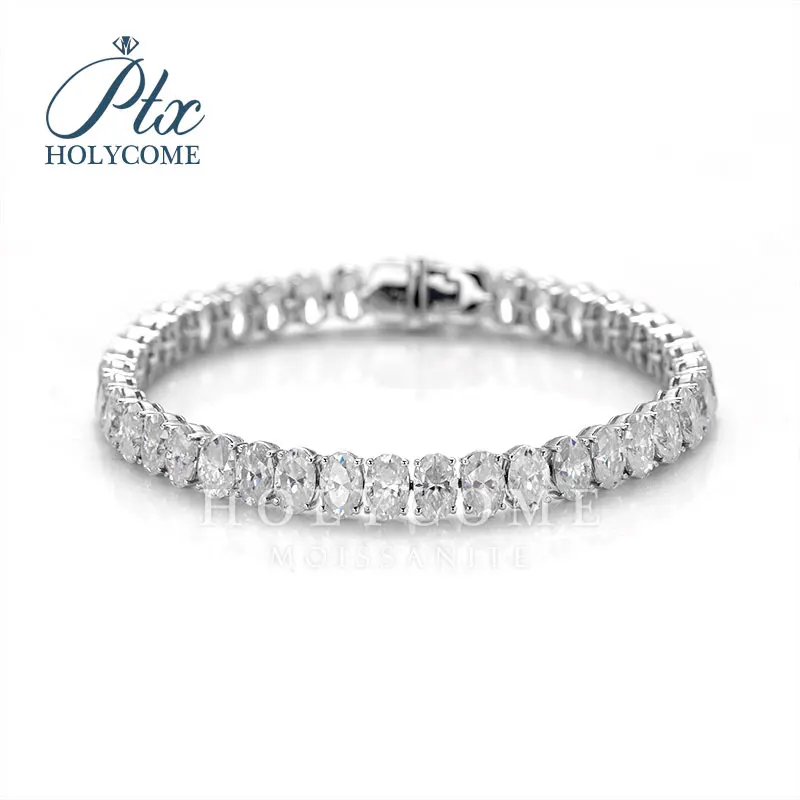 

Holycome браслет 3x5 мм D VVS1 длина 16 см-20 см ювелирные изделия на заказ золотые браслеты овальной огранки Сертифицированный Муассанит заводской поставщик