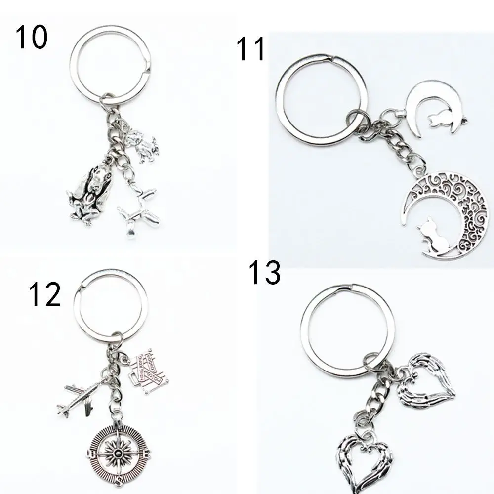 1 шт. брелок в форме сердца "Любовь" для женщин, мужчин, собак, кошек с крыльями, злым глазом, пистолетом, модным ювелирным подвеском, подарком для друзей на свадьбу.