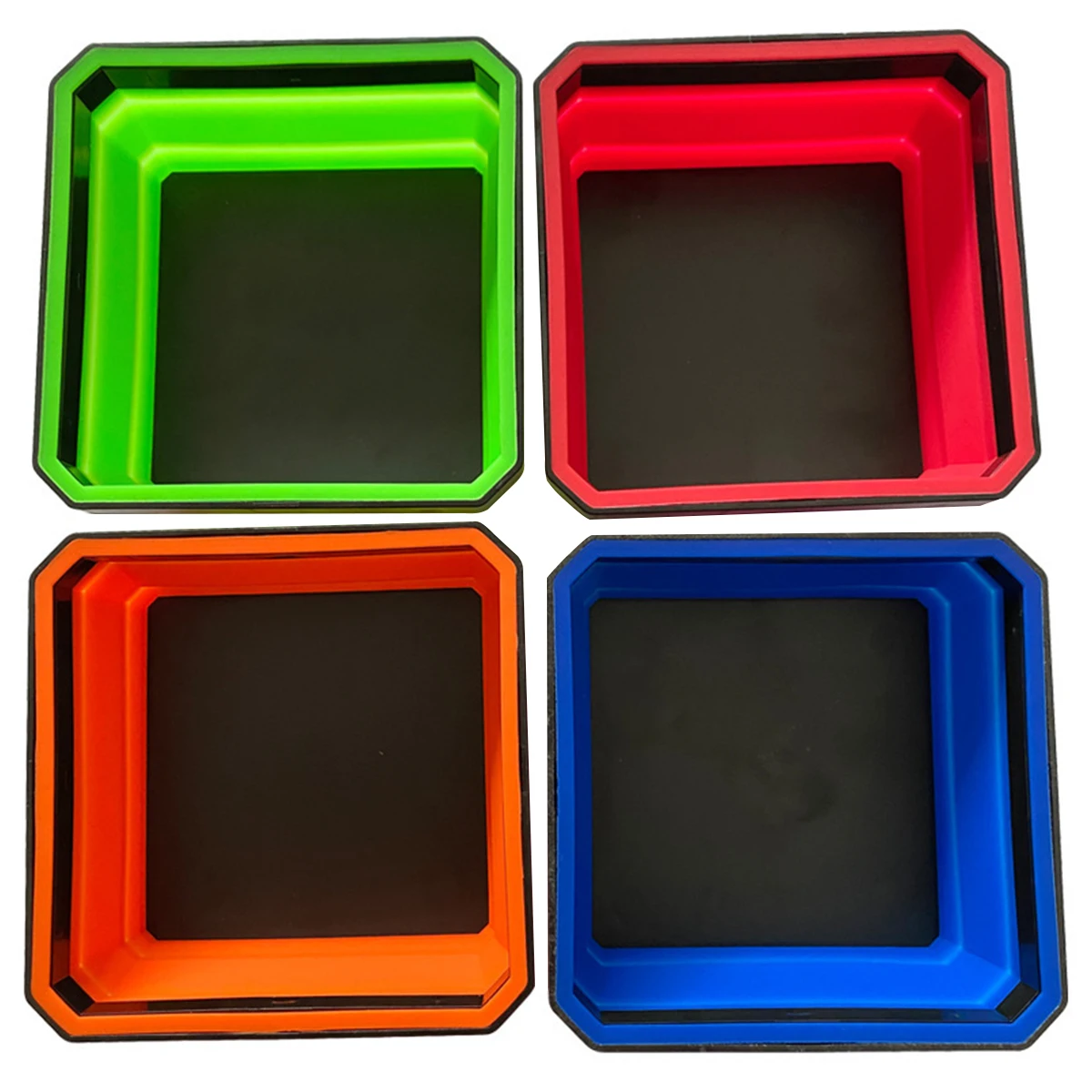 New4Pcs Magnetic Tool Tray Soft Silicone Collapsible Parts Tray Portable Foldable Tool Bowl Carpenter Plumber Tool for Screws