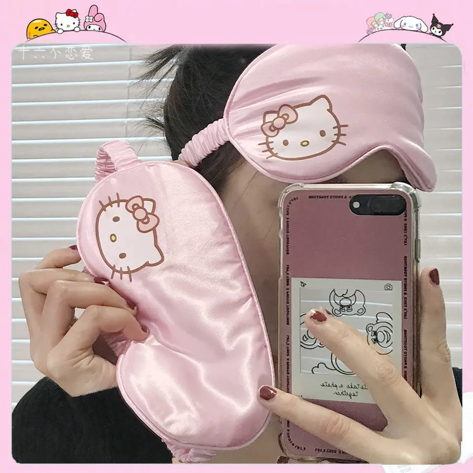

Pink Eye Patch Cute Hello Kitty Kuromi Sanrio Nap Shading Eye Mask Special for Sleep Relieve Fatigue Comfortable Breathable