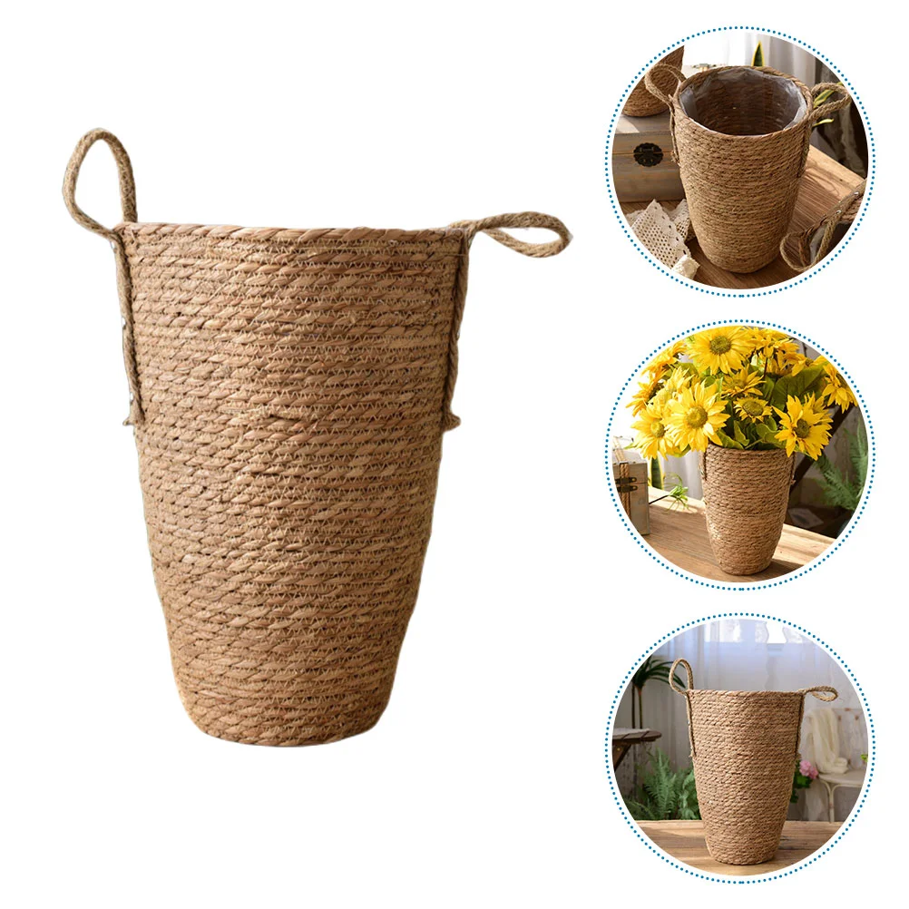 

Flower Basket Girl Baskets Wedding Gift Rustic Linen Petal Vintage Wicker Table Centerpiece Easter Christmas