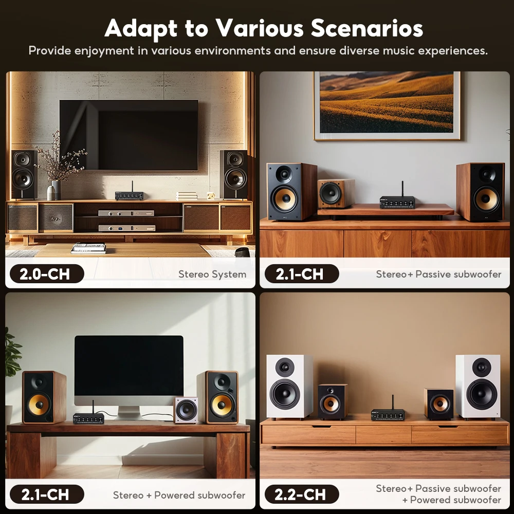 AIYIMA B07 Bluetooth HiFi стерео усилитель TPA3255 2 1-канальный мощности 300 Втx2 + Вт с контролем