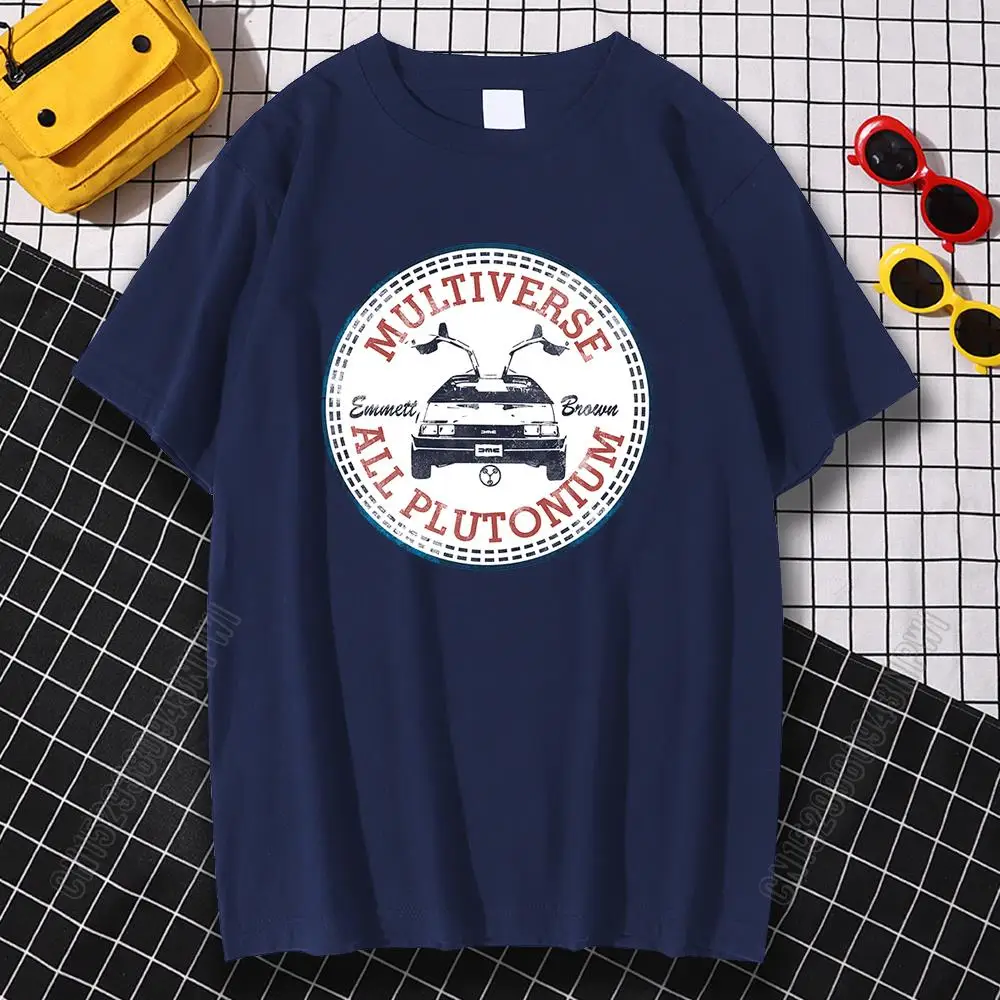 

Movie Back To The Future Hip Hop Prints T Shirt Men Loose Pure Cotton Tops Oversize T Shirt Cartoons Pattern Tshirt Men