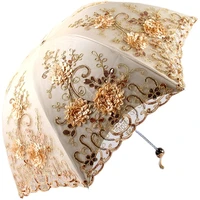 portable women umbrella unique luxury wedding vintage small umbrella designer gift set lace parasol guarda chuva travel set