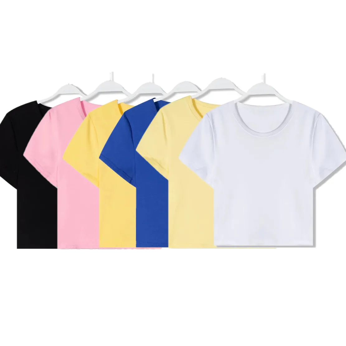 

Jenny&Dave 2022 Ins Blogger Multicolor Colorful Round Collar Sexy Short Tops High Street 100% Cotton Summer Tshirts Women