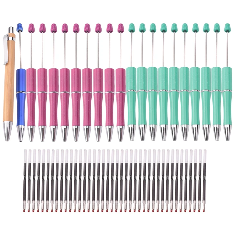 

Пластиковая шариковая ручка с бусинами, шариковая ручка, разные бусины, ручка с черным стержнем, с дополнительной заправкой, 20 шт.