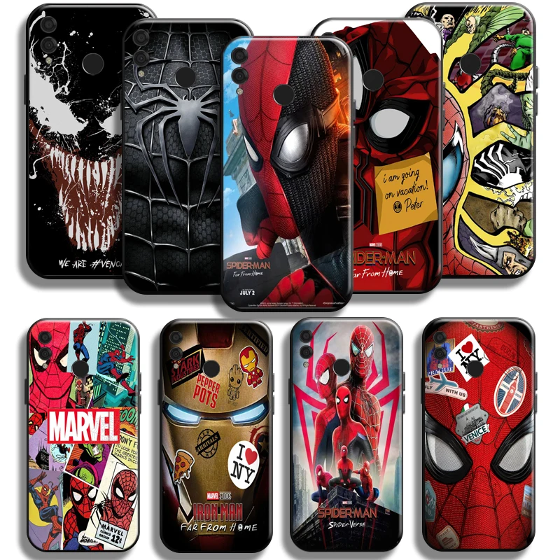 

Spiderman Iron Man Venom Phone Case For Huawei Honor 8X Black Shockproof Shell Carcasa Soft Liquid Silicon Coque Cover Back