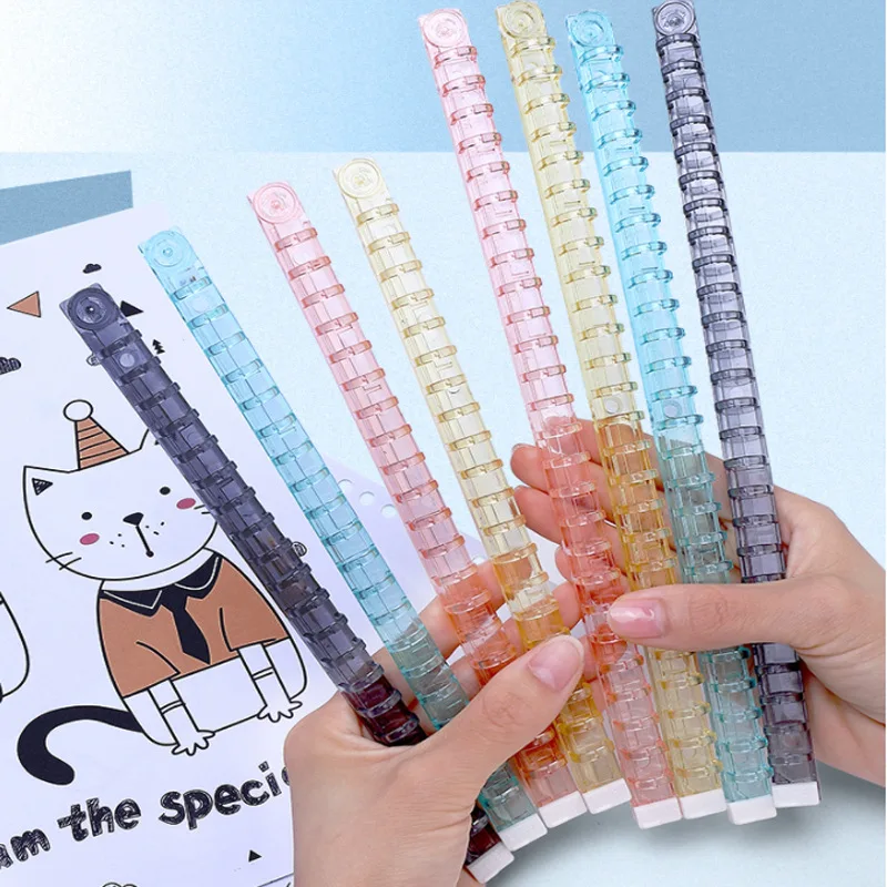 

Book Ring Scissor Transparent Binder Porous Rings Clip Leaf Ring Budget Plastic Loose Binding Replacement Ring