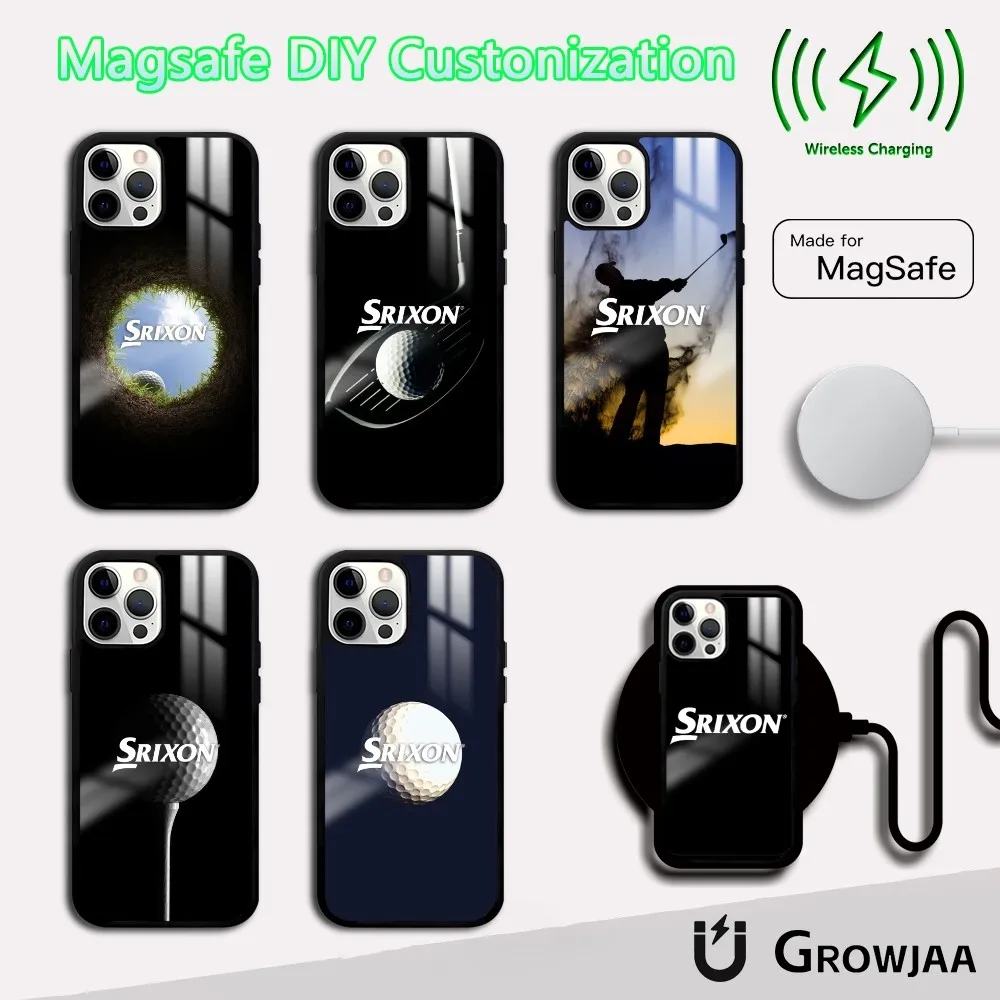 S-SrixonS Golf Luxury Phone Case For IPhone 16 15 14 13 12 11 Pro Max Plus Mini Magsafe Mirror Wireless Magnetic Cover