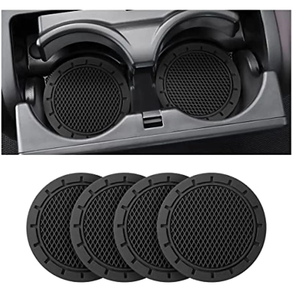 

Car Cup Holder Coaster, 4 Pack Universal Insert Coaster,Suitable for Most Car Interior, Car Accessory for Women Men