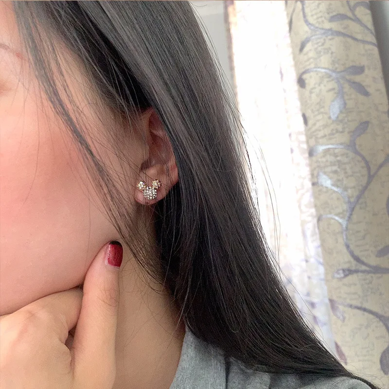 Женские серьги Микки Маус из серебра 925 пробы