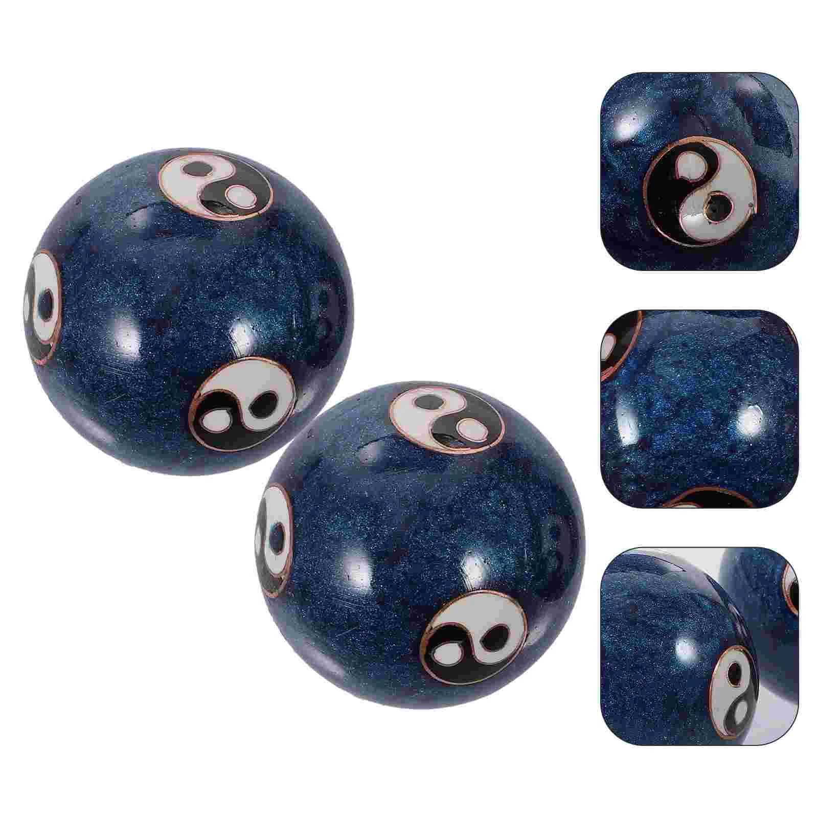 

Baoding Balls Yin- Yang Chinese Meditation Hand Tai Health Stress Relieve Finger Exercise with Case for Senior