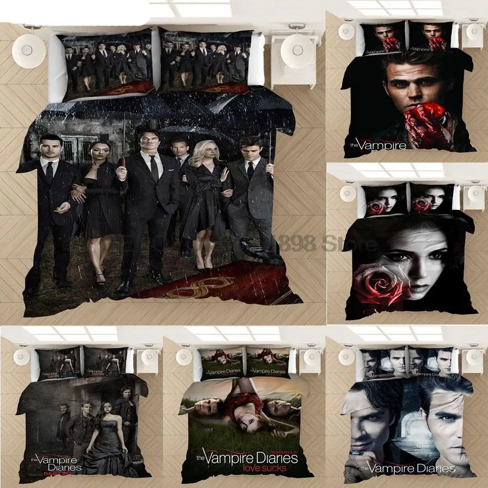 

The Vampire Diaries 3D Printed Bedding Set Duvet Covers Pillowcases Comforter Bedding Set Bedclothes Bed Linen