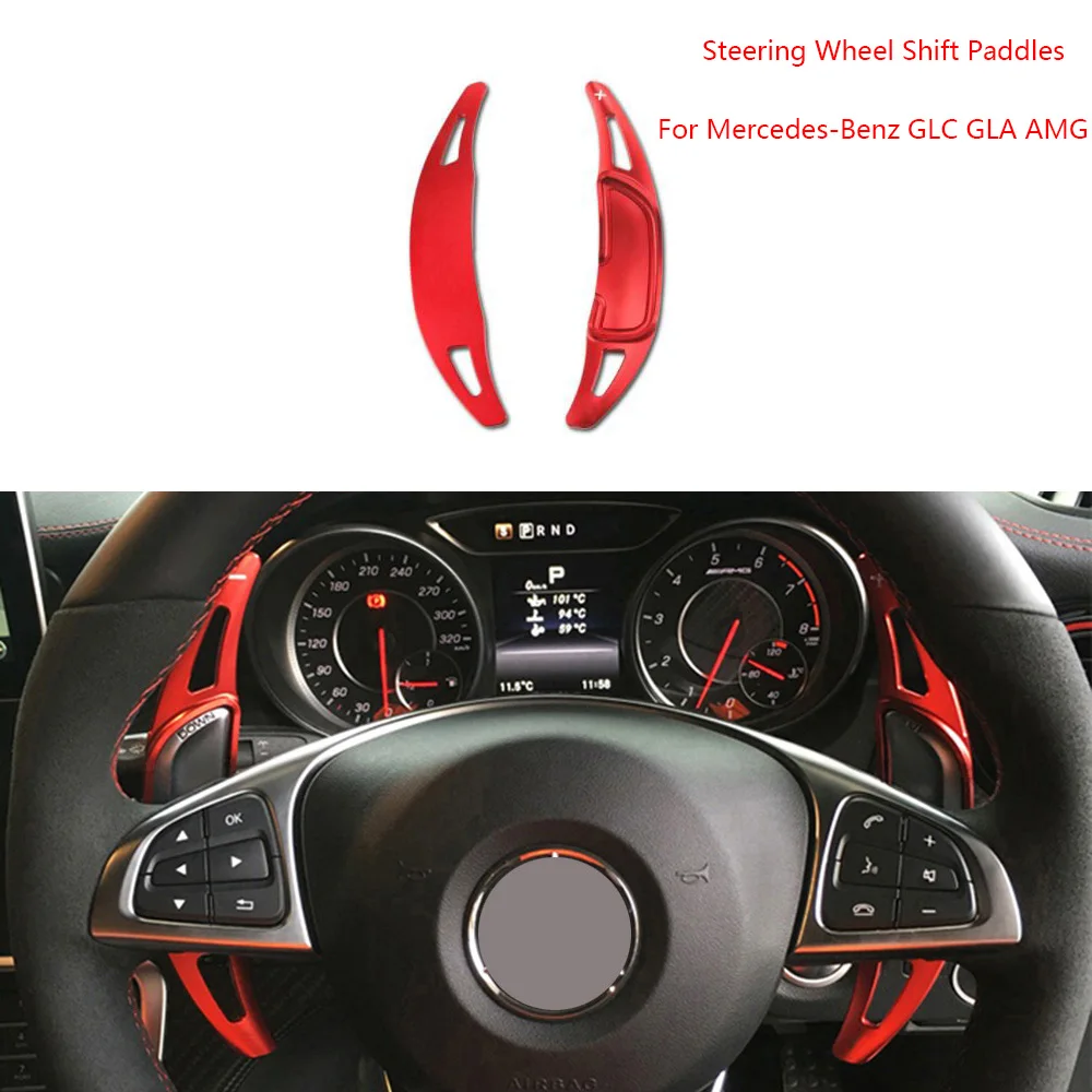 

1 Pair Steering Wheel Shift Paddles Extension For Mercedes-Benz GLC GLA AMG MB A35 A45 GLS63 CLA45 GLE63 C43 2016 Car Styling