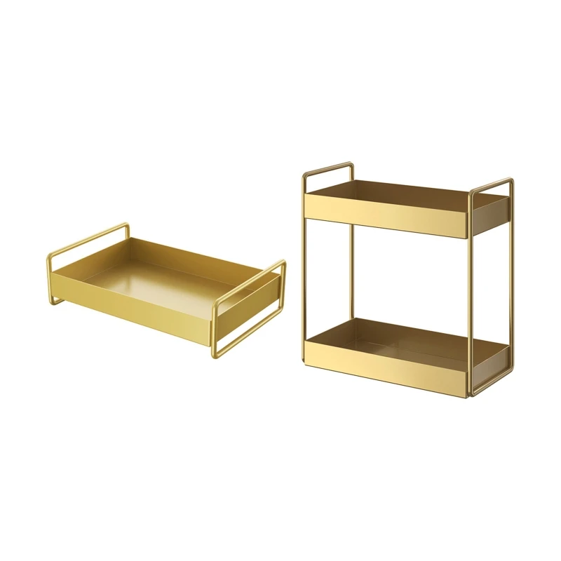 

Скандинавская настольная коробка для макияжа, 1/2 ярусов, искусственный поднос, туалетный столик, полка-Органайзер