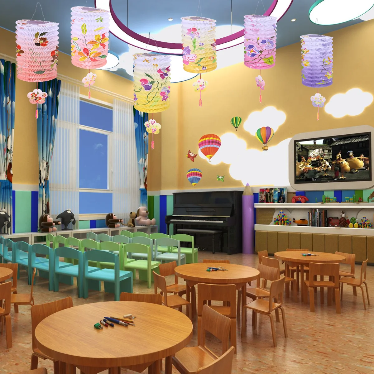 

12 Pcs Lantern Lamp Chinese Lantern Crafts Kids Outdoor Decor Floral Decor Decorate Foldable Paper Lantern Chinese Decorations