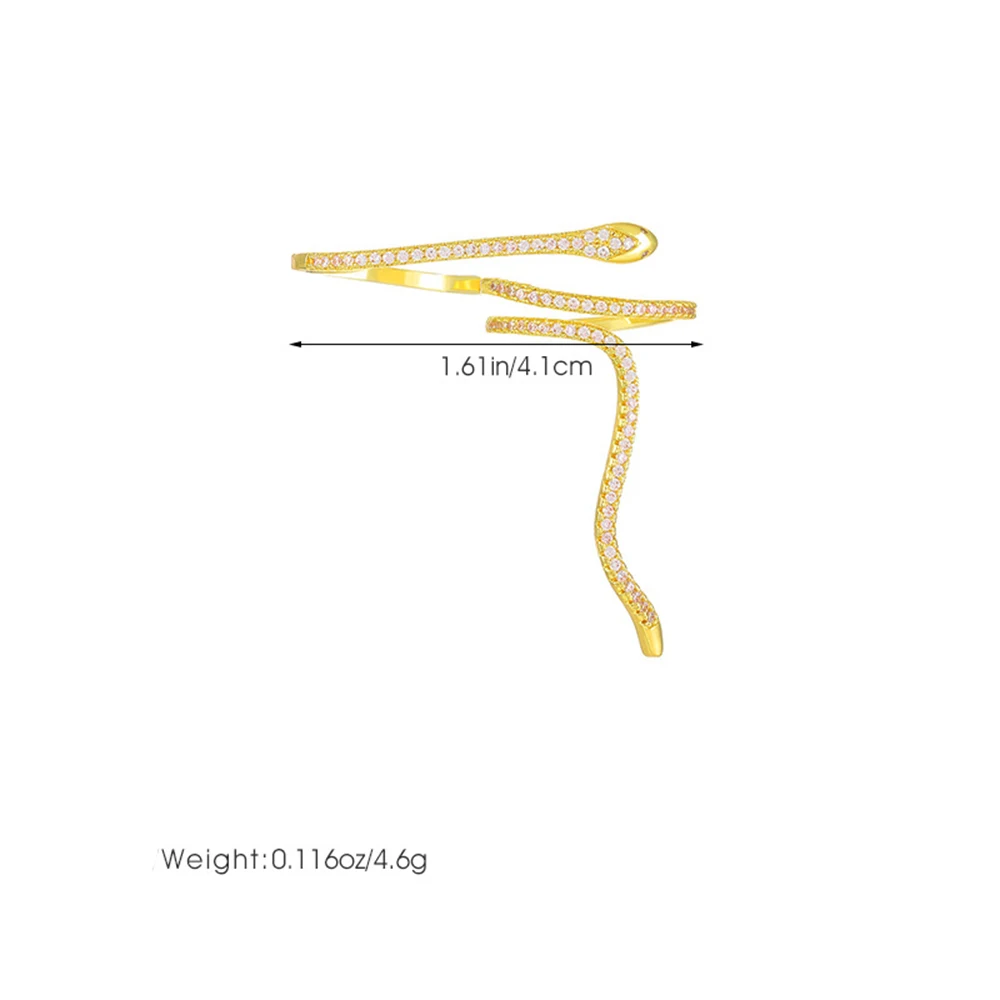 

PTQASP Hip Hop Punk Rhinestone Snake Rings for Women Cool Bijoux Adjustable Crystal Double Finger Rings Weddings Party Jewelry