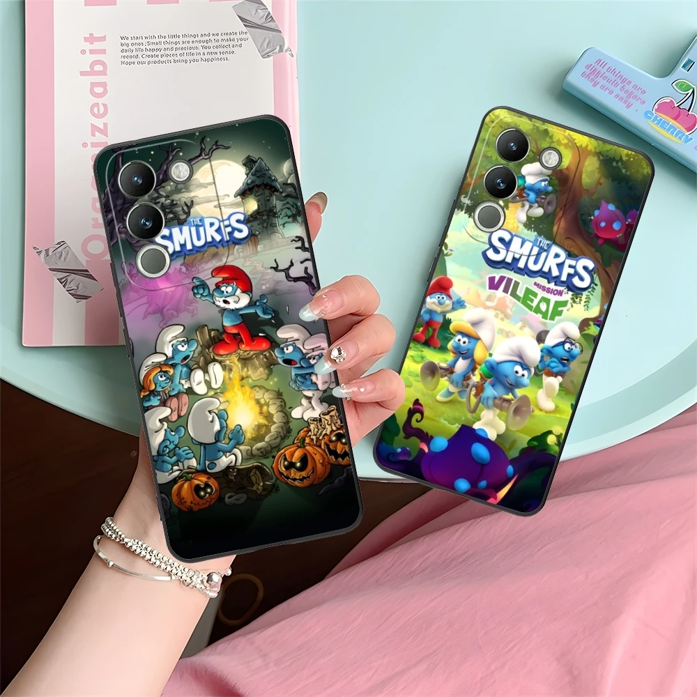 Smurfs Smurfette Smart Mobile Phone Case для VIVO Y95 Y93 Y31 Y20 V19 V17 V15 Pro X60 NEX Черный Мягкий чехол телефона