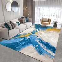 Modern Watercolor Abstract Wool Carpets for Living Room Luxury Home Decoration Large Area Rugs for Bedroom Decor Paly Floor Mat