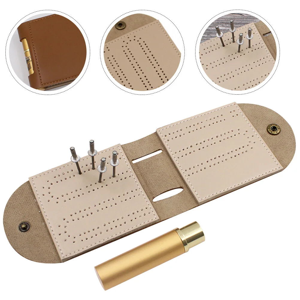 

Cribbage Board Folding Score Indoor Cards Game Desktop Scoring Pocket Sized Scoreboard Supplies Set