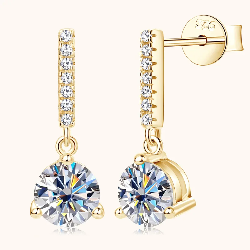 

D Color Moissanite Stud Earrings For Women s925 Silver Women Moissanite Stud Earring Yellow 1ct Moissanite Earrings 2023