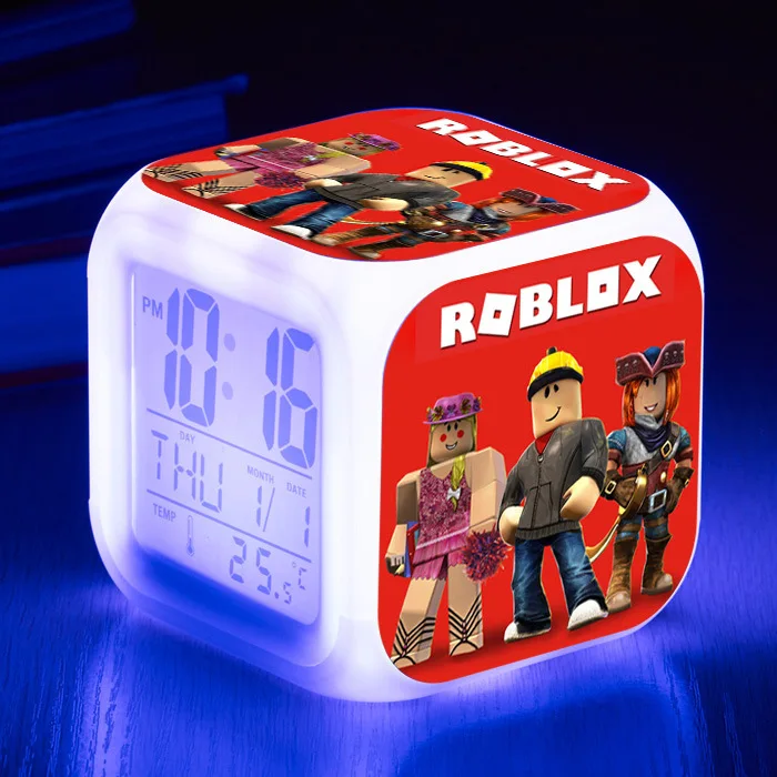 

Roblox Colorful Alarm Clock Large Screen Digital Square Clock Creative Multifunctional Electronic Clock Children's Birthday Gift