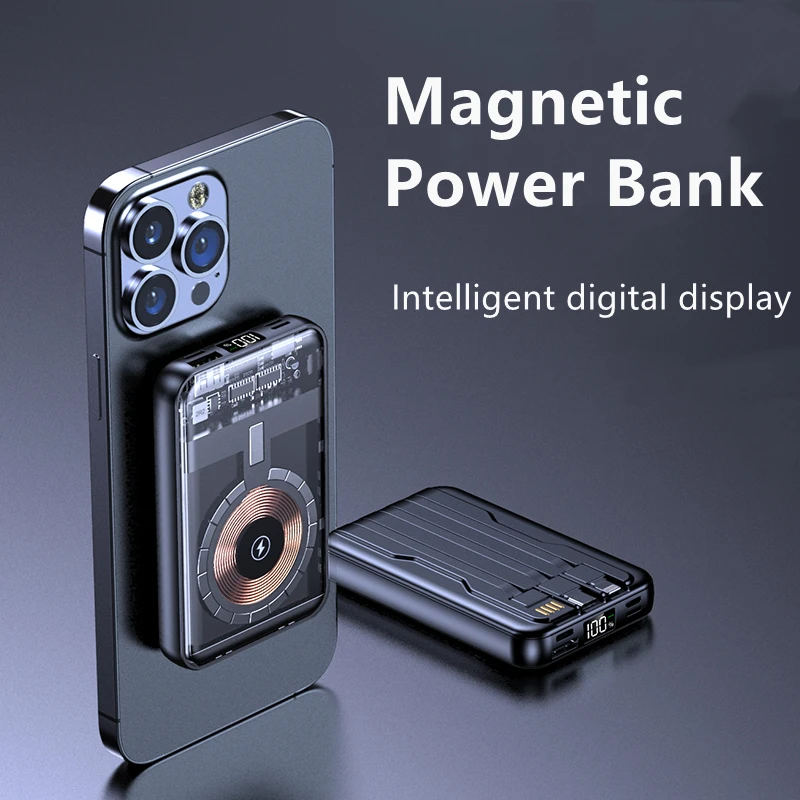 

For Macsafe Powerbank Magnetic Wireless Power Bank 30000mAh Portable Battery Pack For iphone 13 12Pro Max Mini External Charger