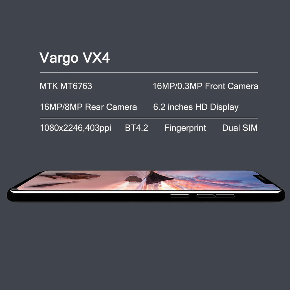 Смартфон Vargo VX4 6 2 дюйма + 128 ГБ 16 МП 3550 мАч |
