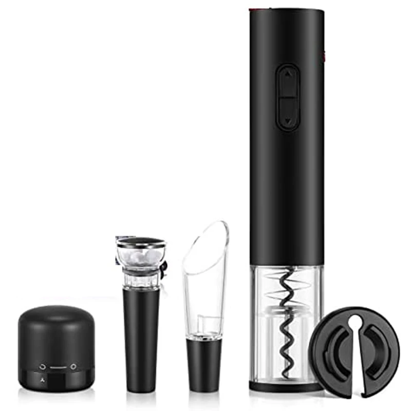 

Электрическая открывалка для вина, открывалка для бутылок с ножом для фольги, аэратор для вина, вакуумная пробка, пробка для шампанского, дл...