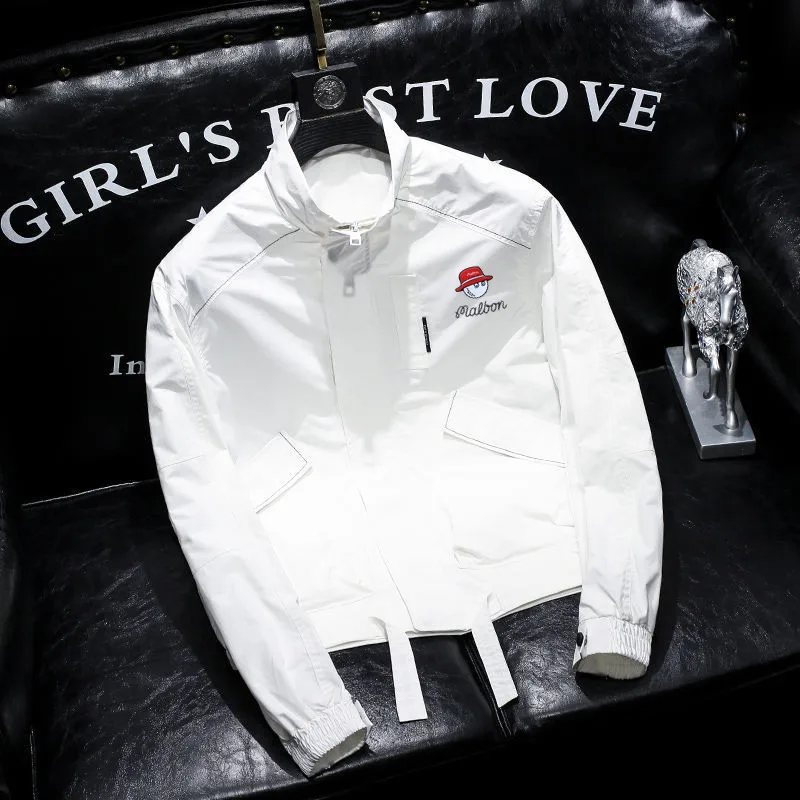 

Новинка Осень 2022, одежда для гольфа Malbon, мужские ветрозащитные тяжелые куртки с лошадью для мужчин, повседневная спортивная одежда с воротн...