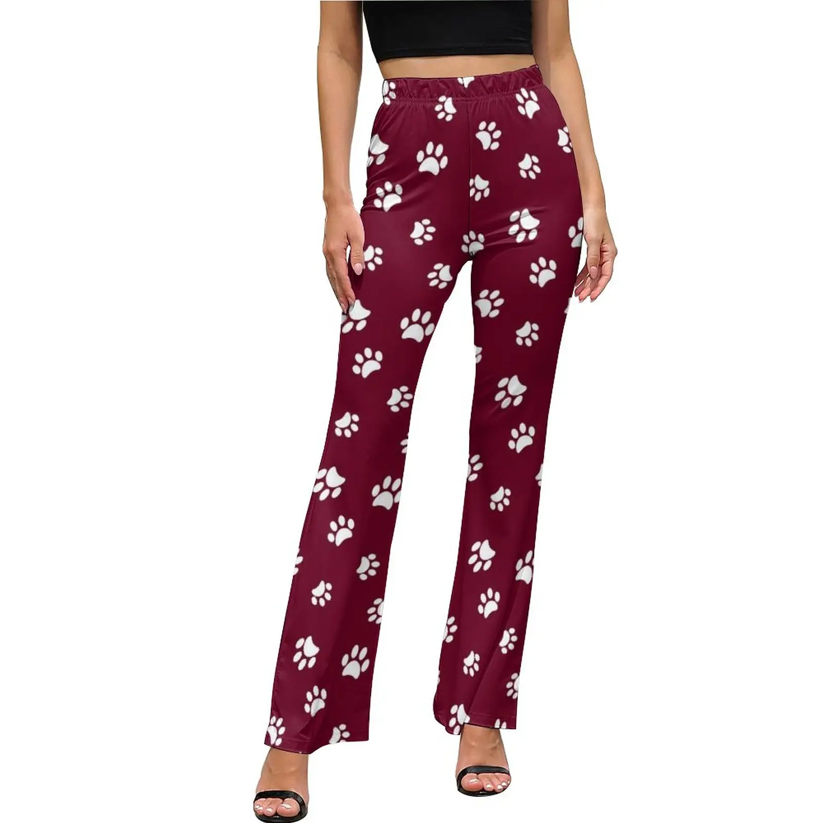 

Брюки-клеш с принтом «Собачья лапа»